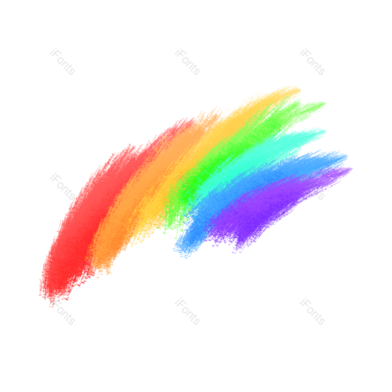 儿童图片,墨迹元素,童趣PNG,彩虹免抠素材